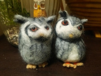 ちくちくフクロウ、二人そろいました♪